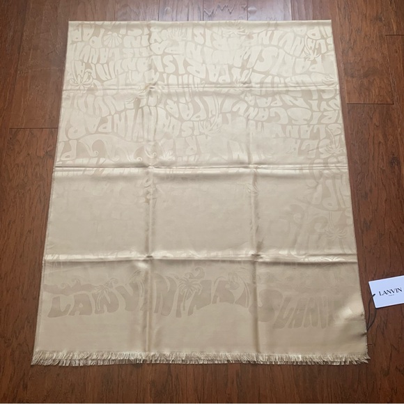 LANVIN Tonal Summer Wave Silk & Wool Pashmina Scarf - Picture 6 of 9